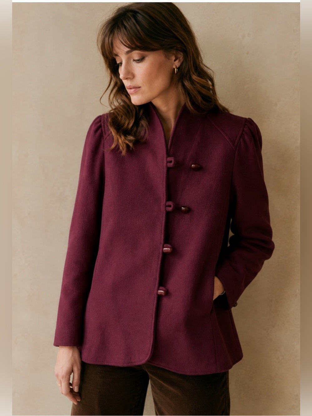 Vintage ✨ Mauve Peacoat Ferncroft 100% wool